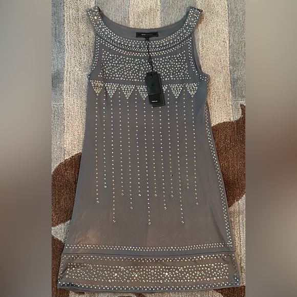 NWT Sleeveless BCBGMaxAzria Agate Lyris Beaded Cocktail Dress - Picture 3 of 7